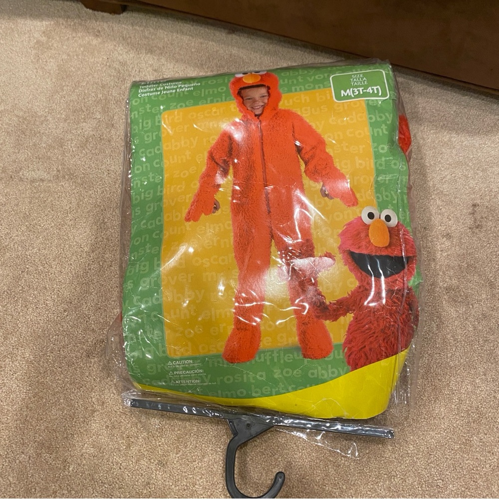 Sesame Street Elmo Halloween Costume Sz M(3T-4T) Toddler Jumpsuit One Piece